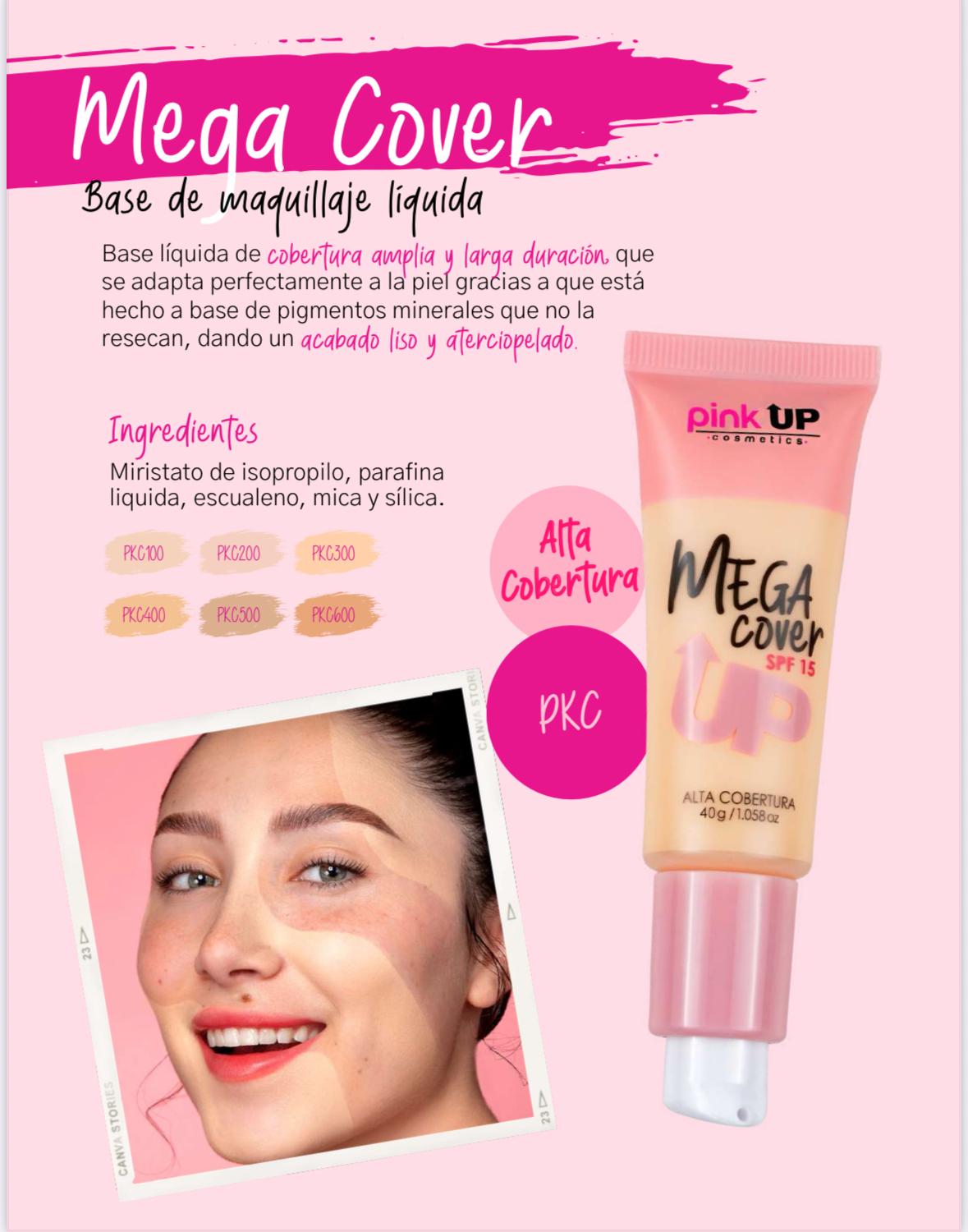 Mega Cover Base Liquida de Maquillaje PinkUp