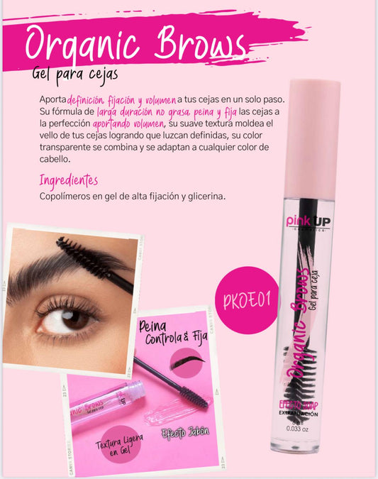 Gel Fijador de Ceja Organic Brows Pink Up