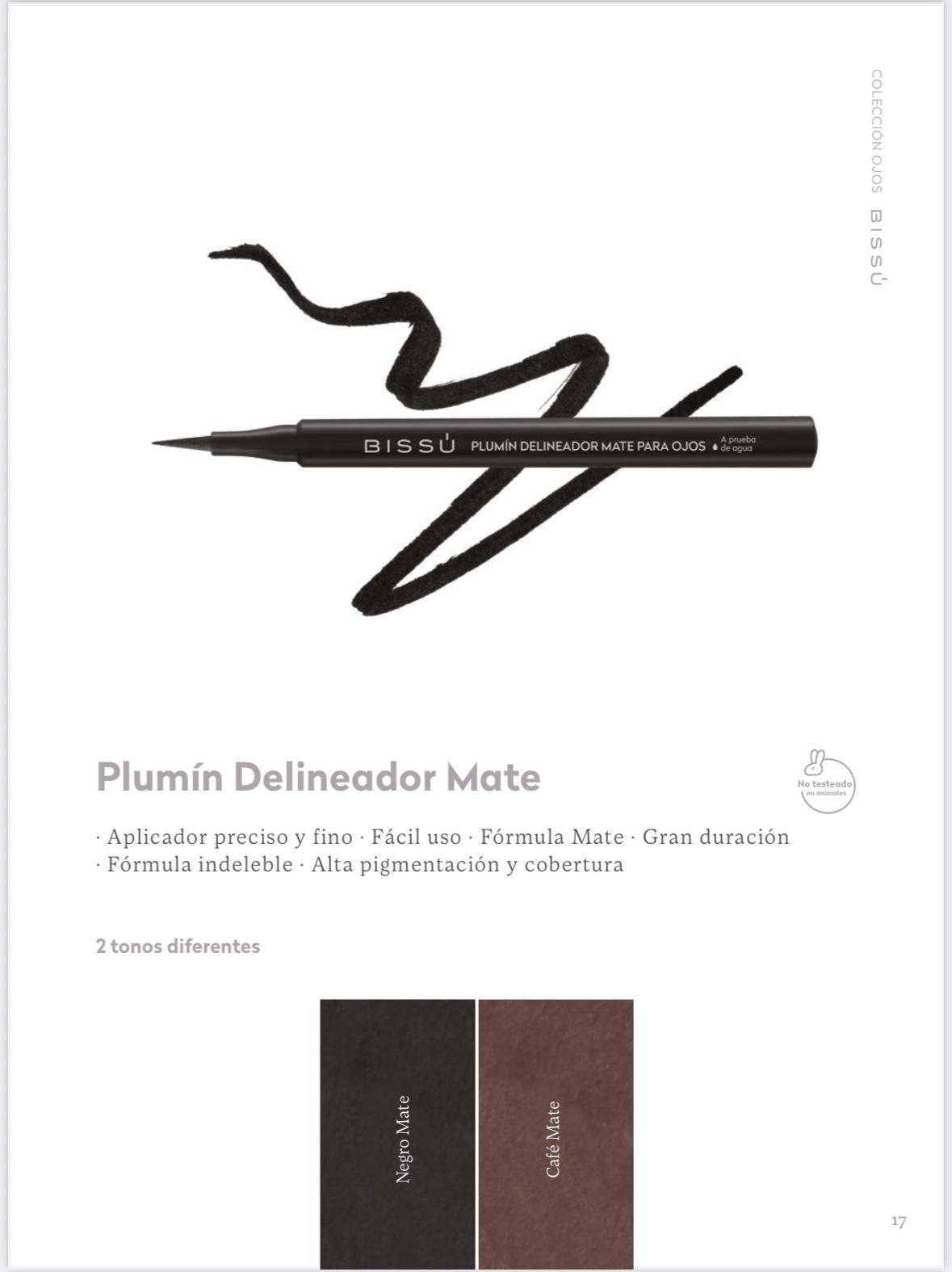 Delineador de ojos líquido Bissú Plumín Delineador Negro Mate