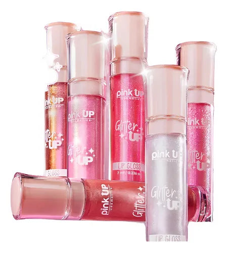 PINK UP | Glitter Up | Gloss | Labial | Brillo hidratante | Efecto Húmedo | Con glitter para labios | Glitters de larga duración | Acabado tornasol y destellante |