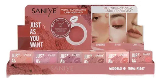 Rubor En Crema Saniye R1267, Formato Crema 6 Tonos